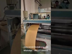 Asbestos-free brake belts are cut and packed